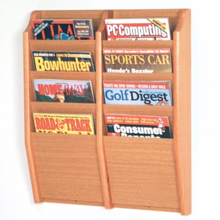 Wooden Mallet Cascade 8 Pocket Magazine Rack BlackMahogany & Light Oak MR24-8BH